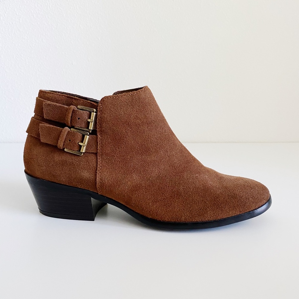 NWOT SAM EDELMAN Petal Booties in Chocolate Suede